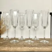 6 Vintage Octime Luminarc Champagne Flutes