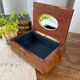 “Birds” marquetry box with mirror