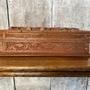 Antique Secret Jewelry Box Carved Walnut Wood 2 Compartments Vintage