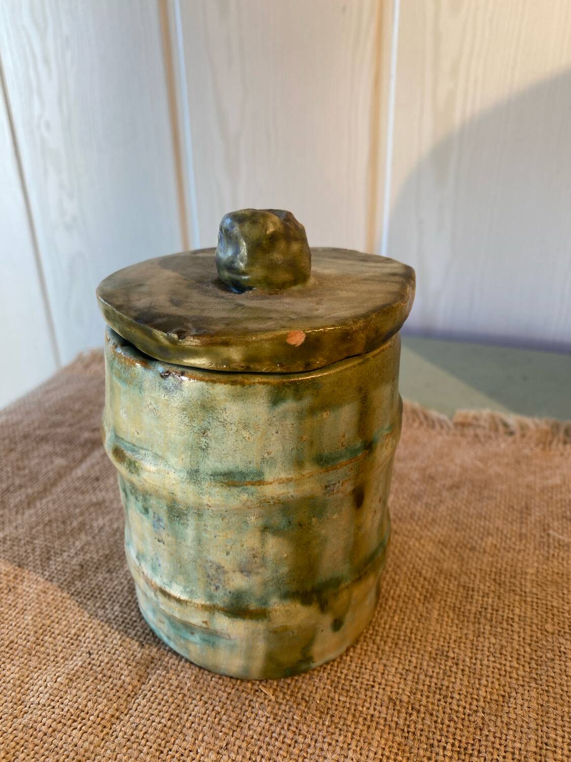 Glazed terracotta pot