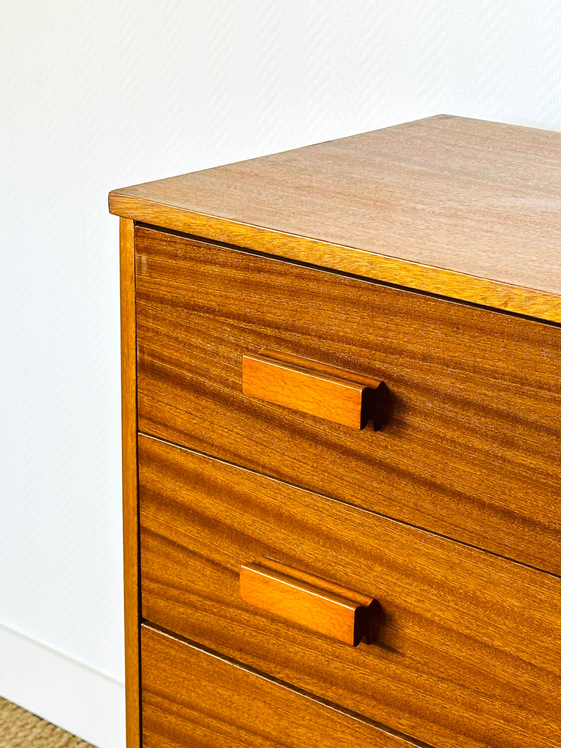Scandinavian teak chest of drawers from the 1960s.