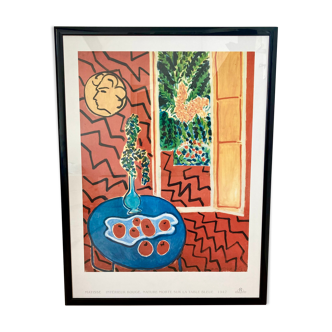 Affiche Matisse « Intérieur rouge, nature morte sur table bleu , 1947 »