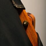 Kaare Klint Safari Chair in Black Leather and Ash for Rud Rasmussen, Denmark