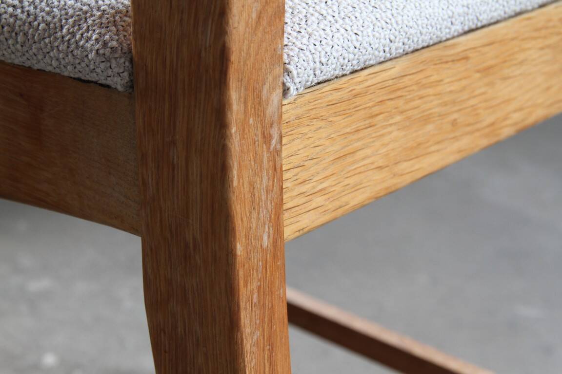 Set of 6 vintage Danish oak razorblade highback chairs by H. Kjærnulf, 1960s