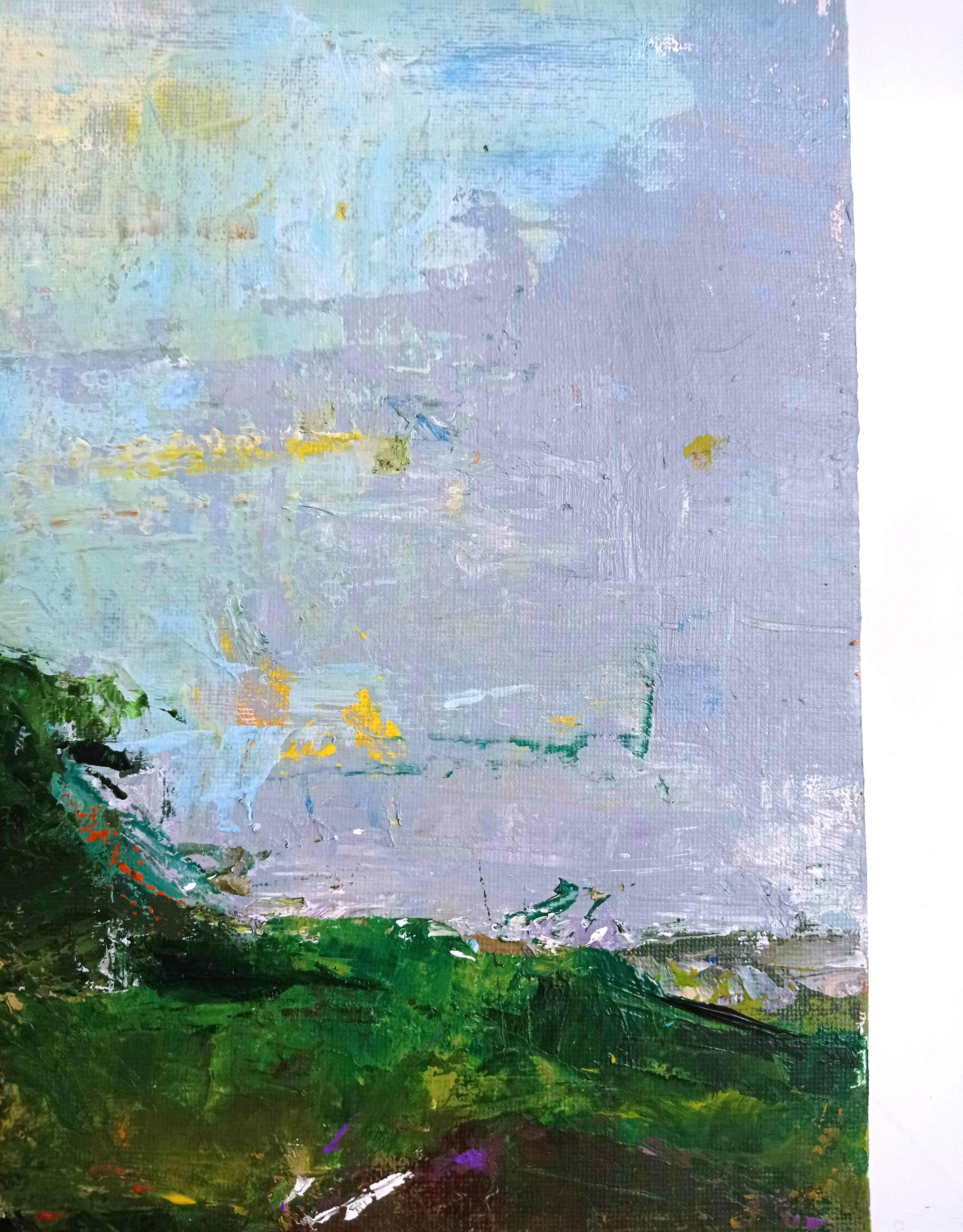 Modern painting - abstract Mediterranean landscape