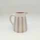 100% Handmade Two-Tone Striped Ceramic Pitcher