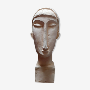 Buste femme en terre cuite - Inspiration Modigliani
