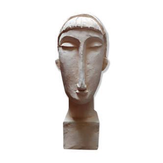 Bust woman terracotta - Inspiration Modigliani