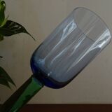 8 glasses with Murano feet vintage blown glass