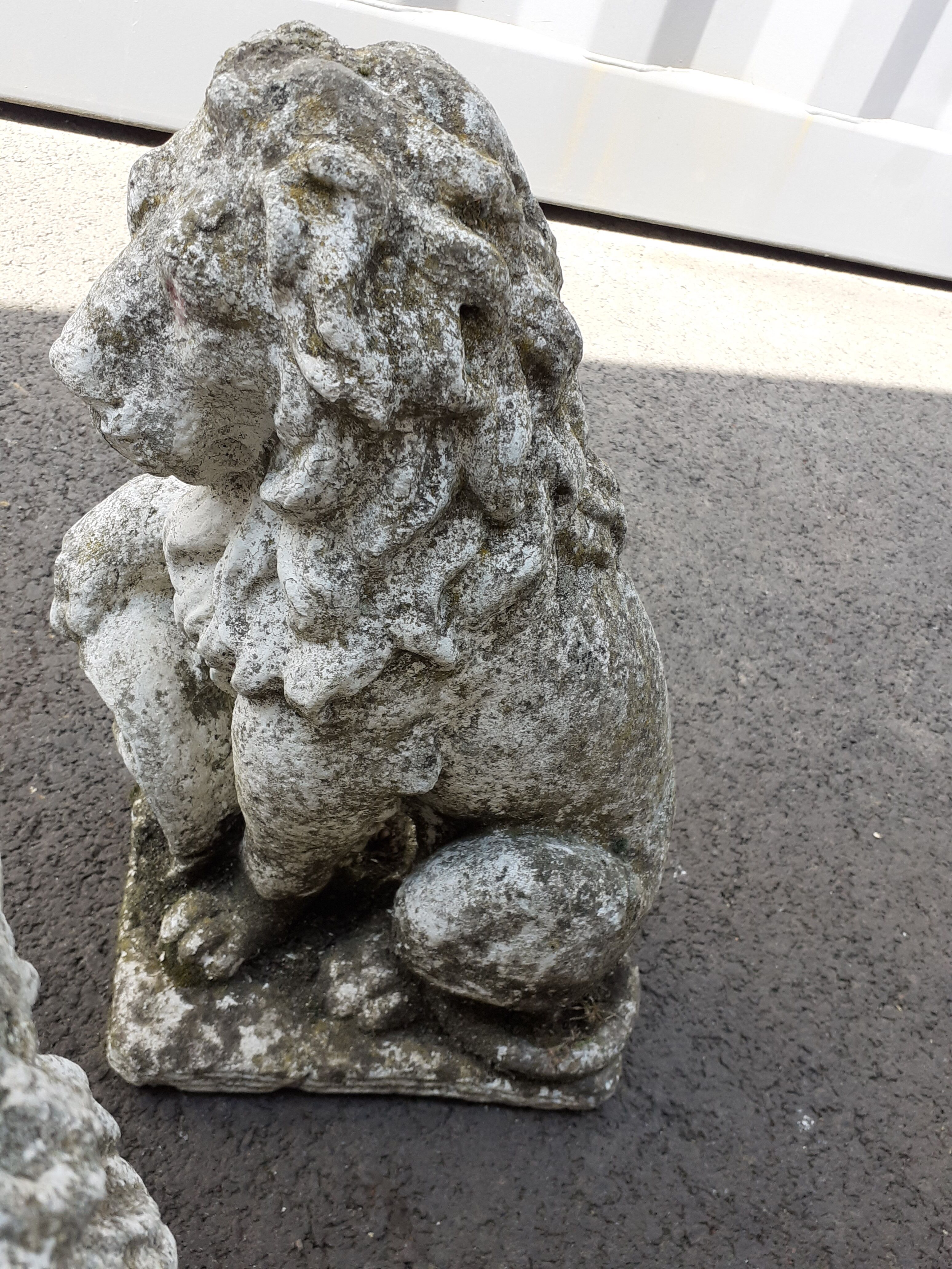 Vintage stone garden lions xxeme