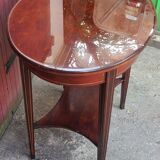 Ancienne table guéridon placage acajou début 20ème fischel