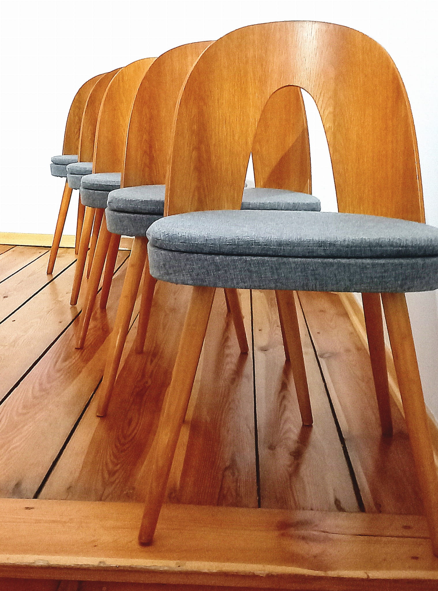 Set of five chairs, design. A. Suman, Tatra Nabytok, Czechoslovakia, 60s