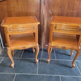 Pair of Louis XV style oak bedside table