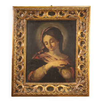 Religious Italian painting Madonna from 17th century