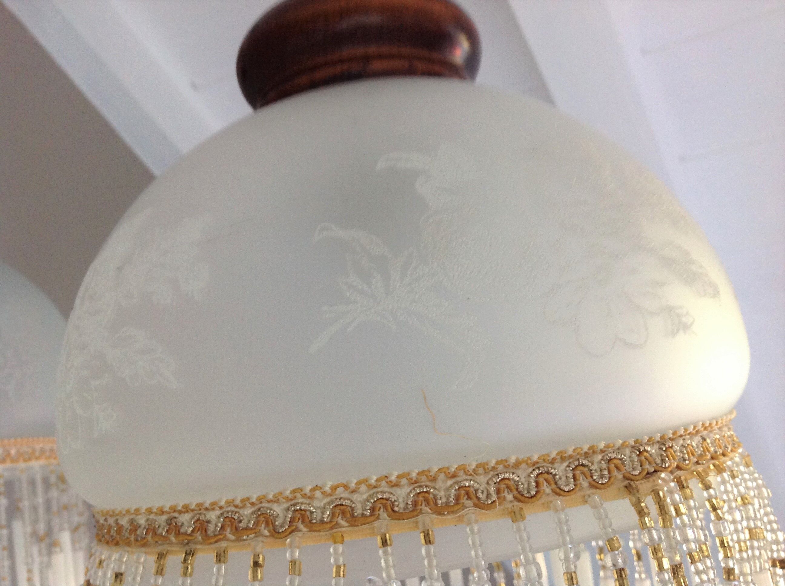 Pair of art deco style frosted glass globes