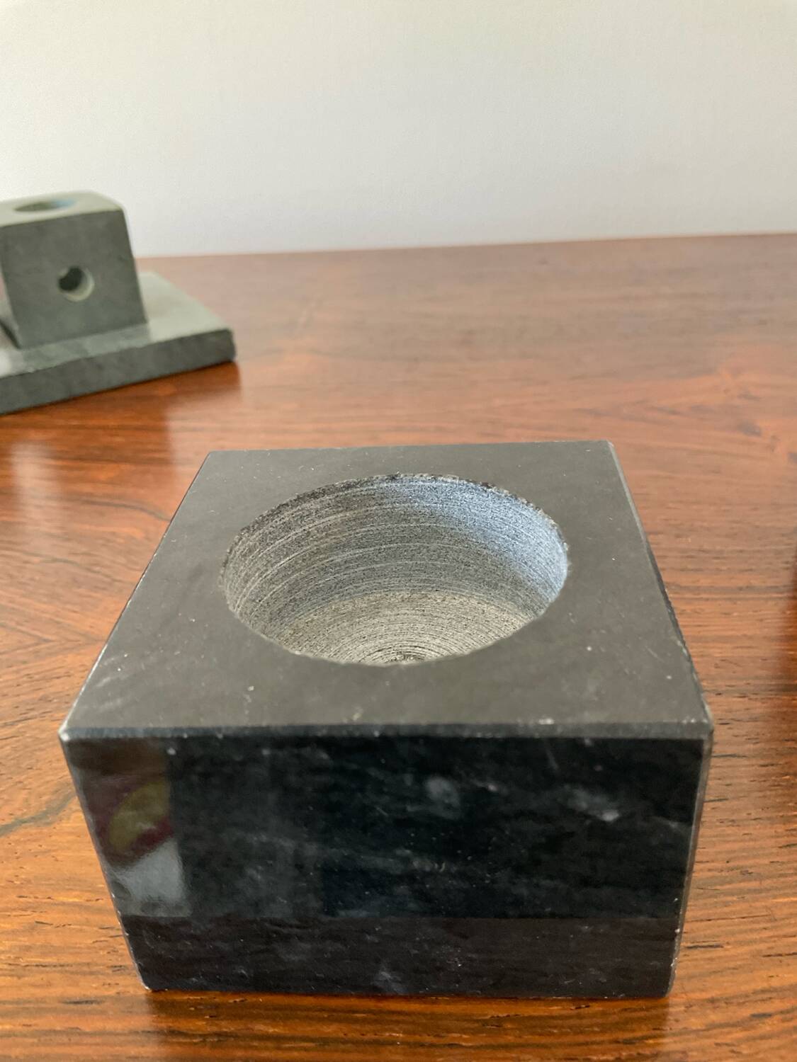 Set of 6 vintage marble and stone candlesticks