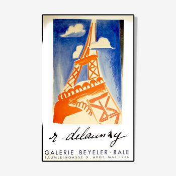 Robert Delaunay, 1956, affiche originale Tour Eiffel, Galerie Beyeler