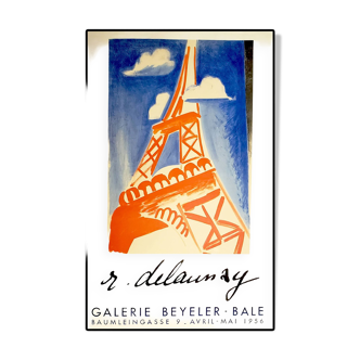 Robert Delaunay, 1956, affiche originale Tour Eiffel, Galerie Beyeler