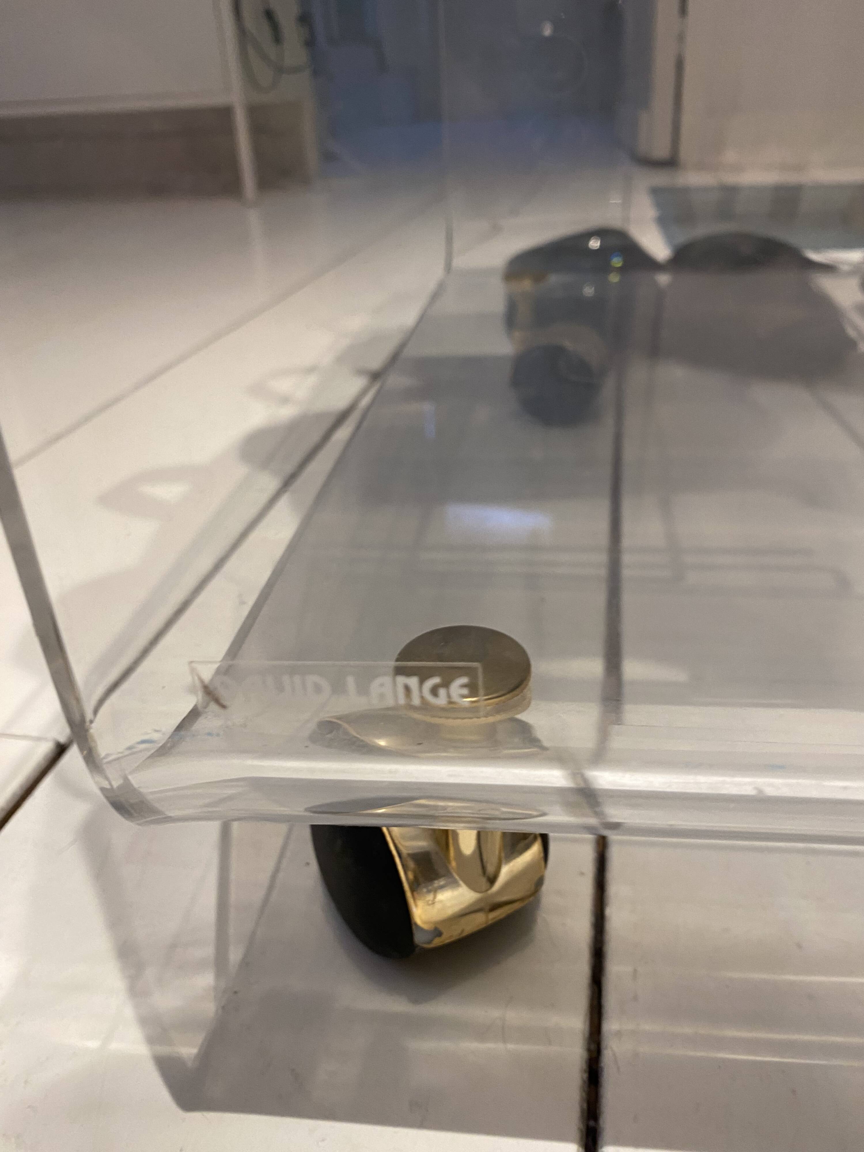 David Lange Plexiglas and Glass 4-Tier Vintage Serving Trolley