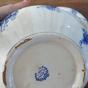 Soupière vintage Sarreguemines fleurs bleues