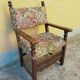 Antique poltrona trono in solid walnut with carving 19th century