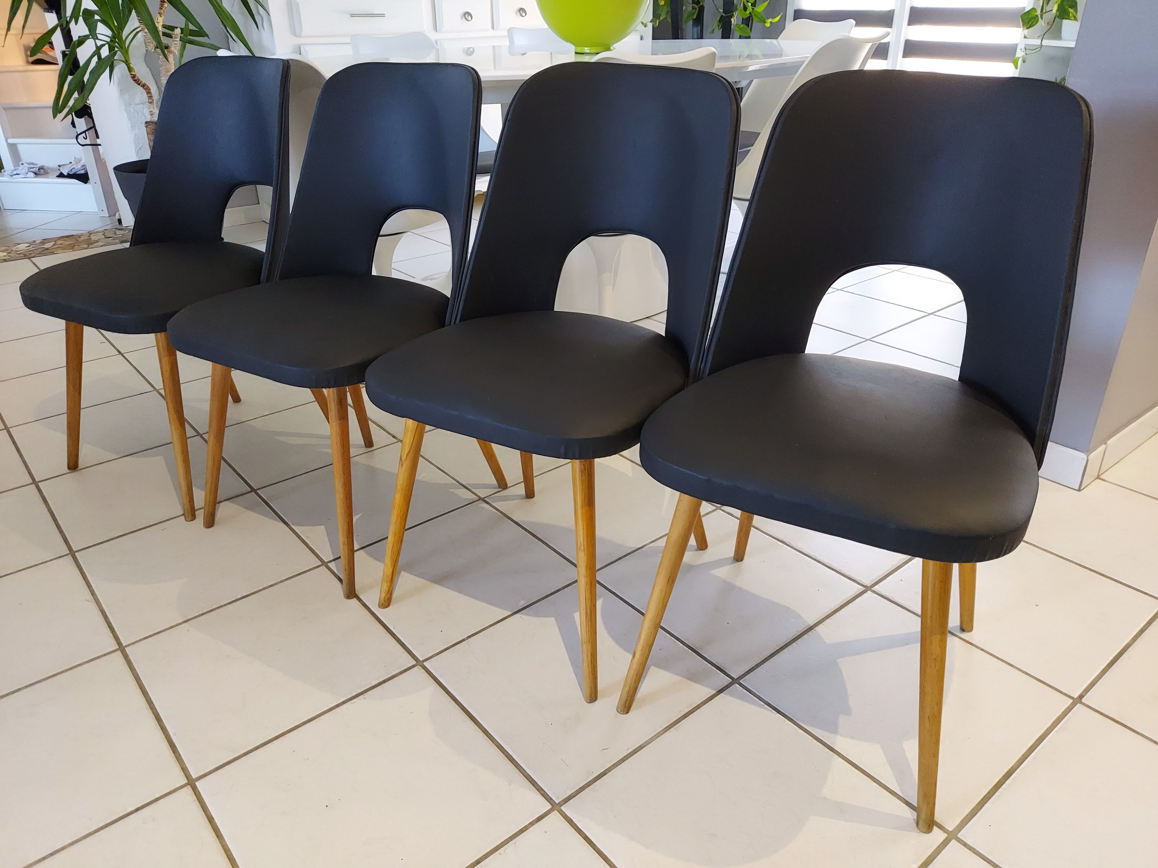 Suite of 4 Chairs by Designer Oswald Haerdlt for Your Year 1950