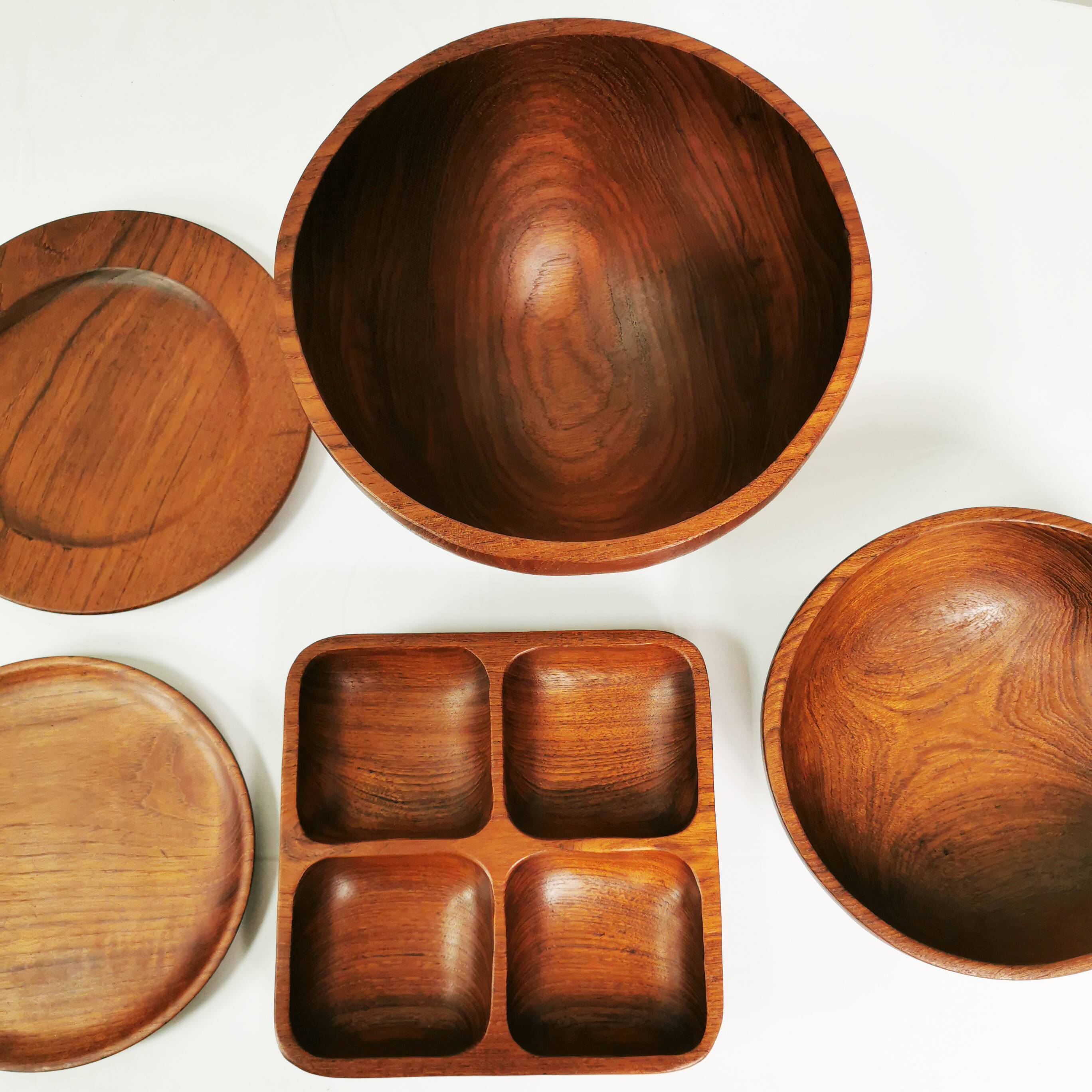 Mid Century Teak Dinnerware, 1960s