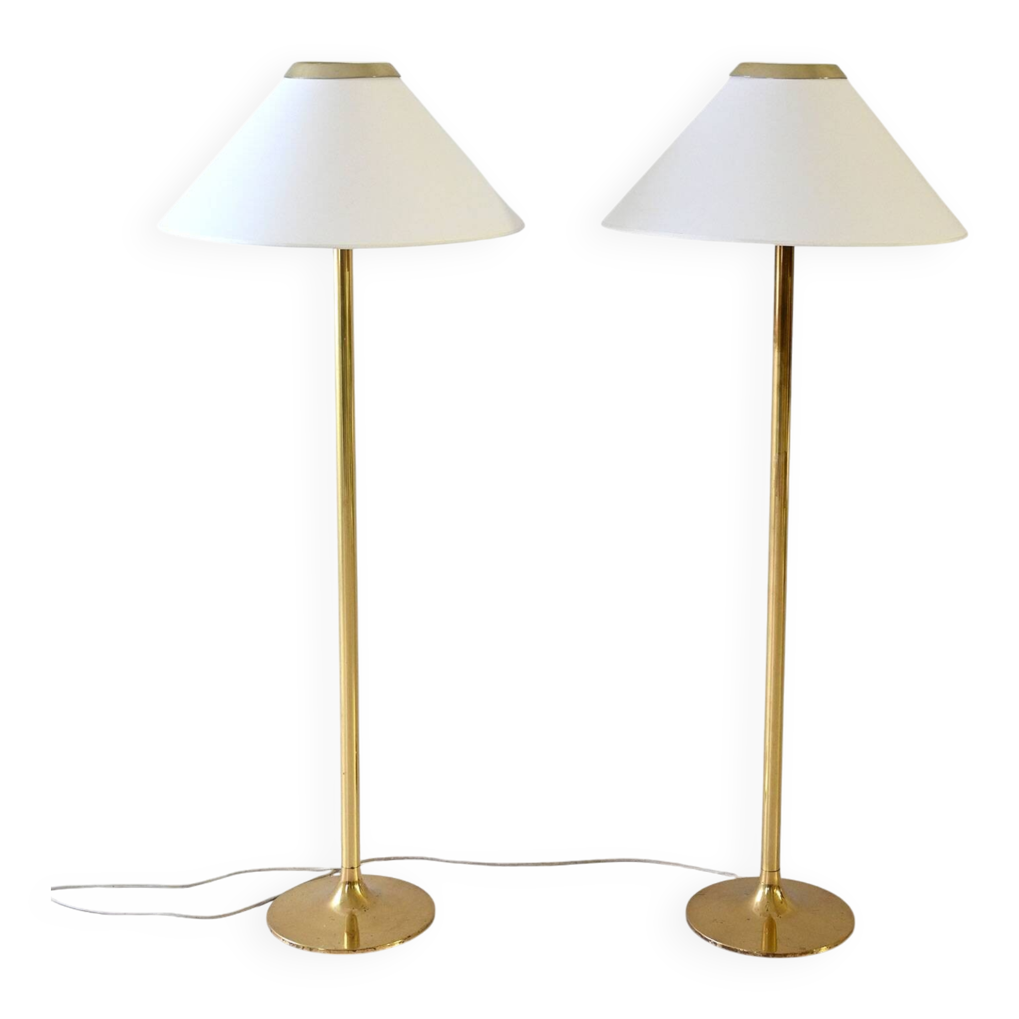 Pair of Scandinavian Brass Floor Lamps