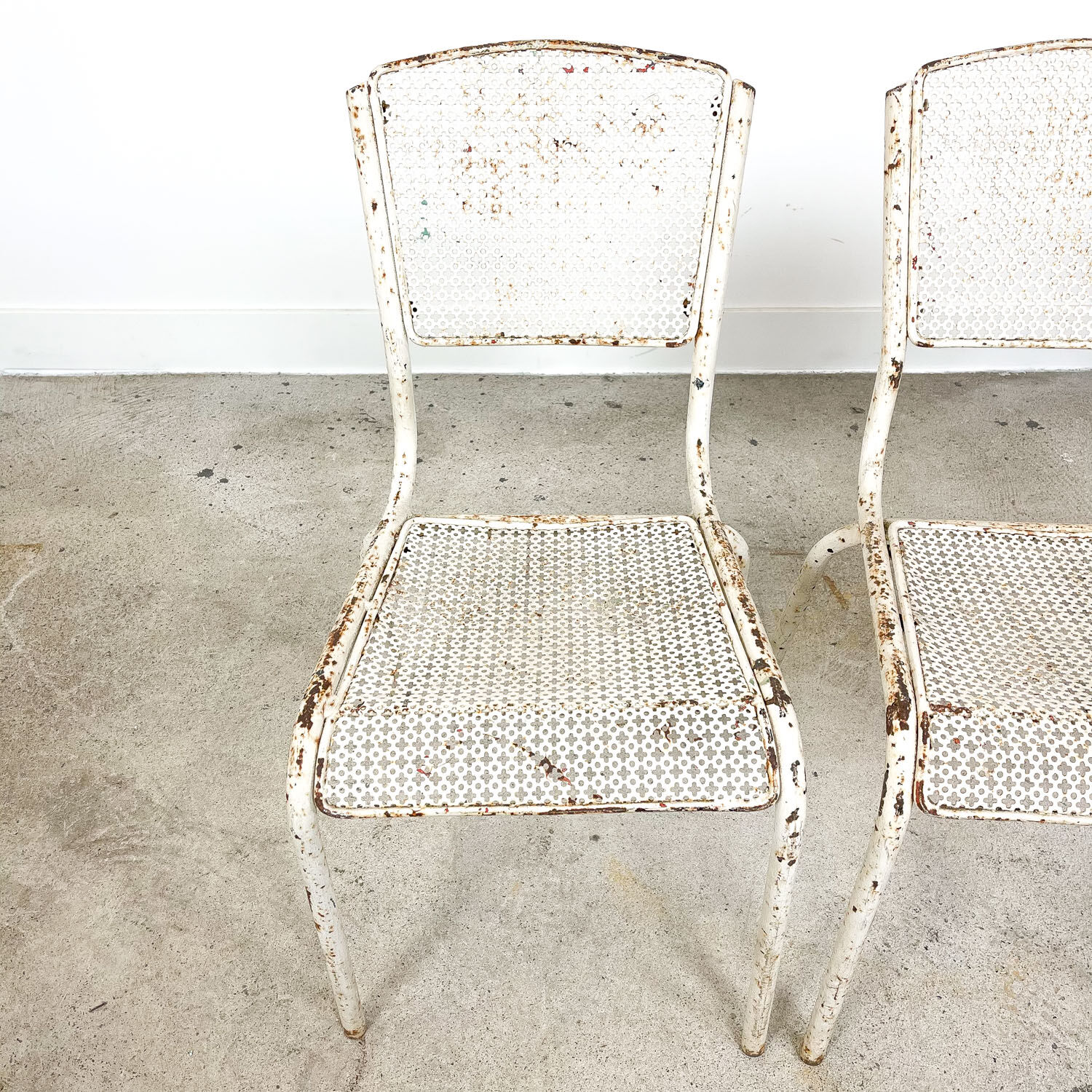 Set of three vintage industrial bistro chairs by Matieu Matego