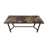 Coffee table in slate and iron 1960