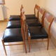 Series of 6 Scandinavian chairs in teak and skaÏ