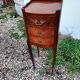 Pair of bedside tables in old Louis XV style marquetry
