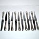 Set of 12 Napoleon Empire table knives - 19th century diamond swan decoration.