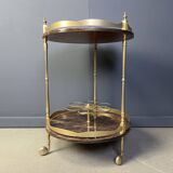 Italian Lacquered Goatskin / Parchment Serving Bar Cart by Aldo Tura, 1960s