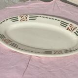 Serving dish in charcoal earthenware model Courbet art deco