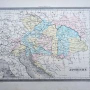 L'Autriche, carte ancienne, imprimée en 1852.