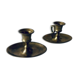 Pair of brass thumb candlesticks