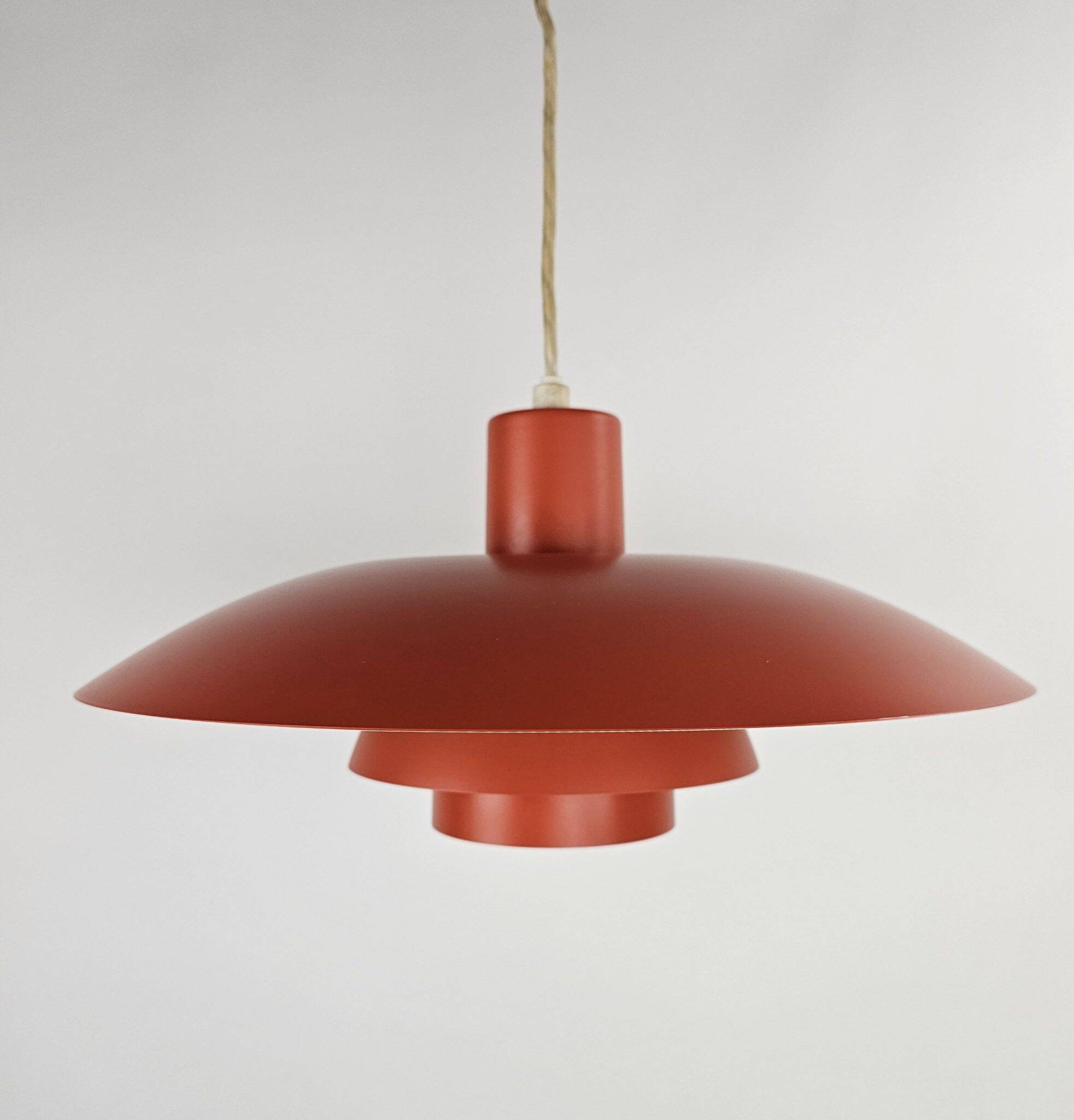 Louis Poulsen PH 4/3 pendant lamp orange metal shades by Poul Henningsen