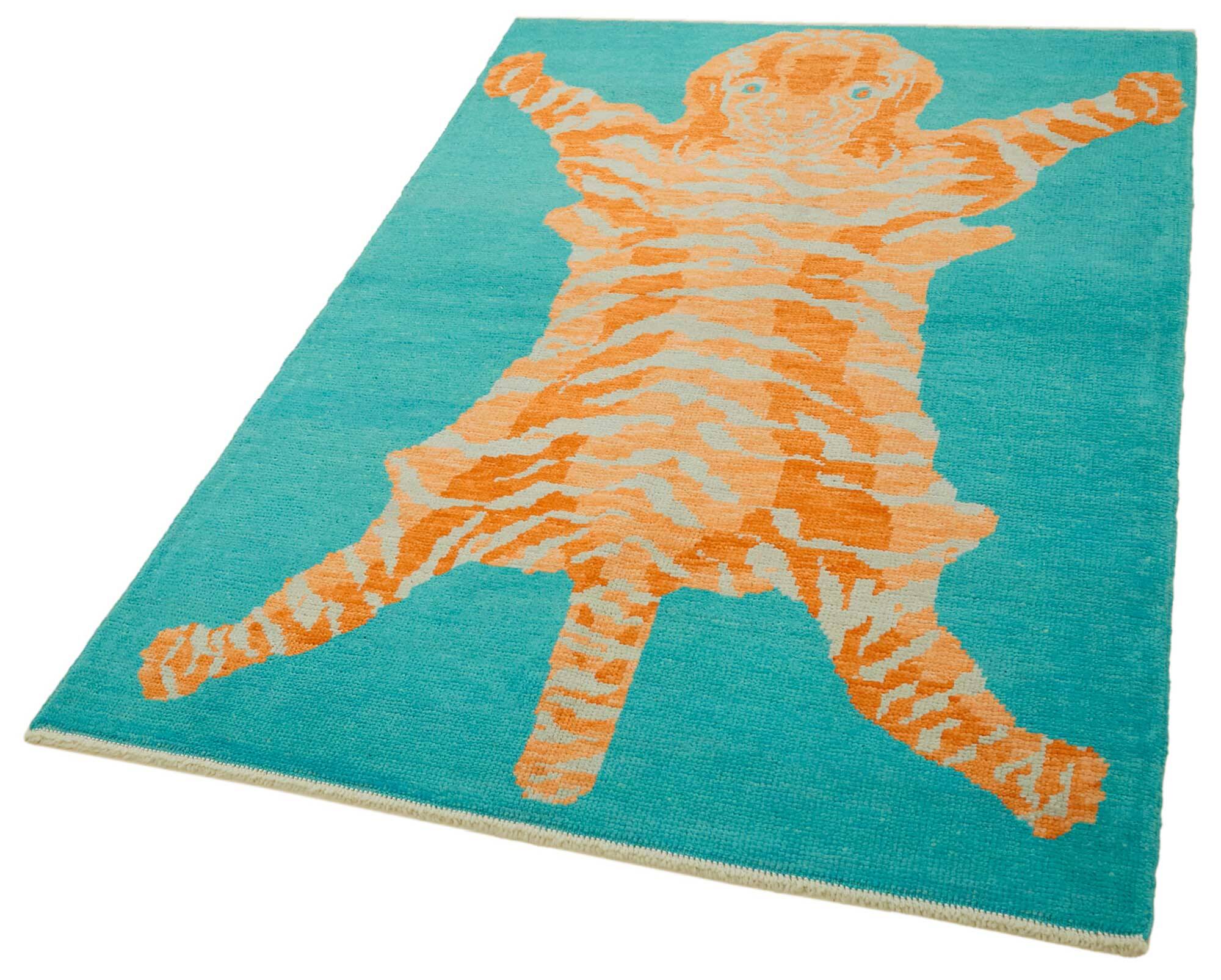 Turkish Handknotted Wool Tiger Rug  123 cm x 184 cm