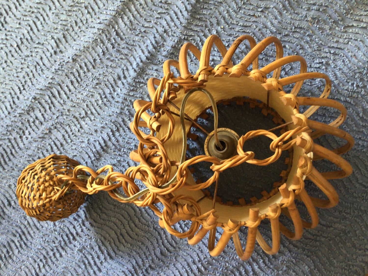 Vintage rattan pendant light