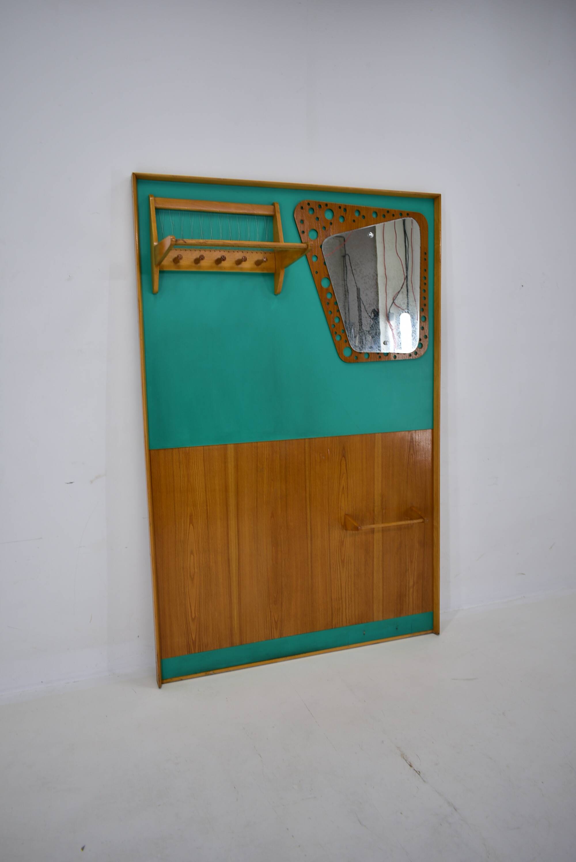 Mid-century wall mounted coat rack Czechoslovakia, 1970s