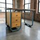 Curved vintage industrial desk / Bauhaus desk