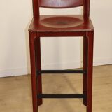 Matteo Grassi high stool in leather and metal