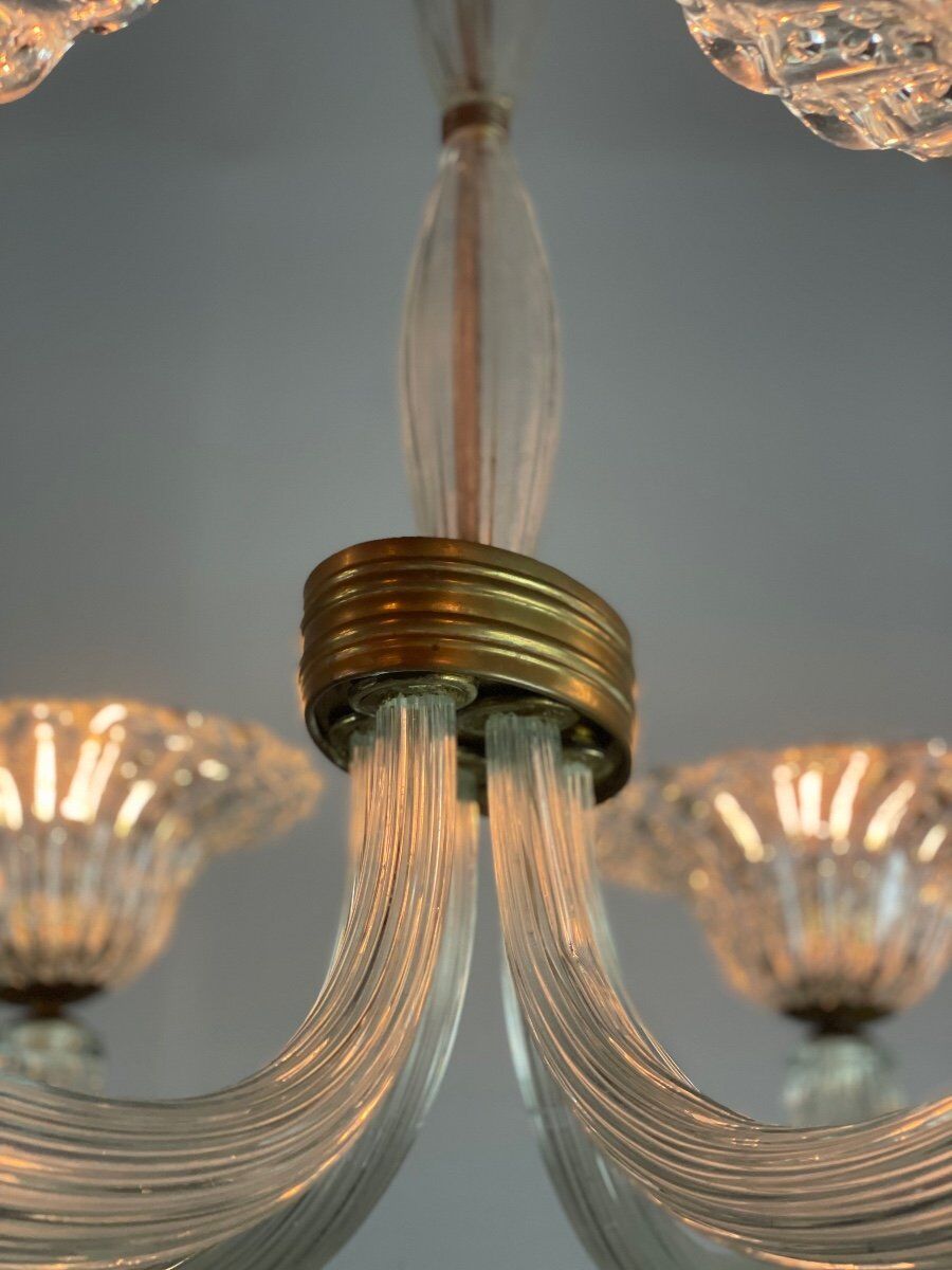 Venetian chandelier in murano glass by seguso circa 1950