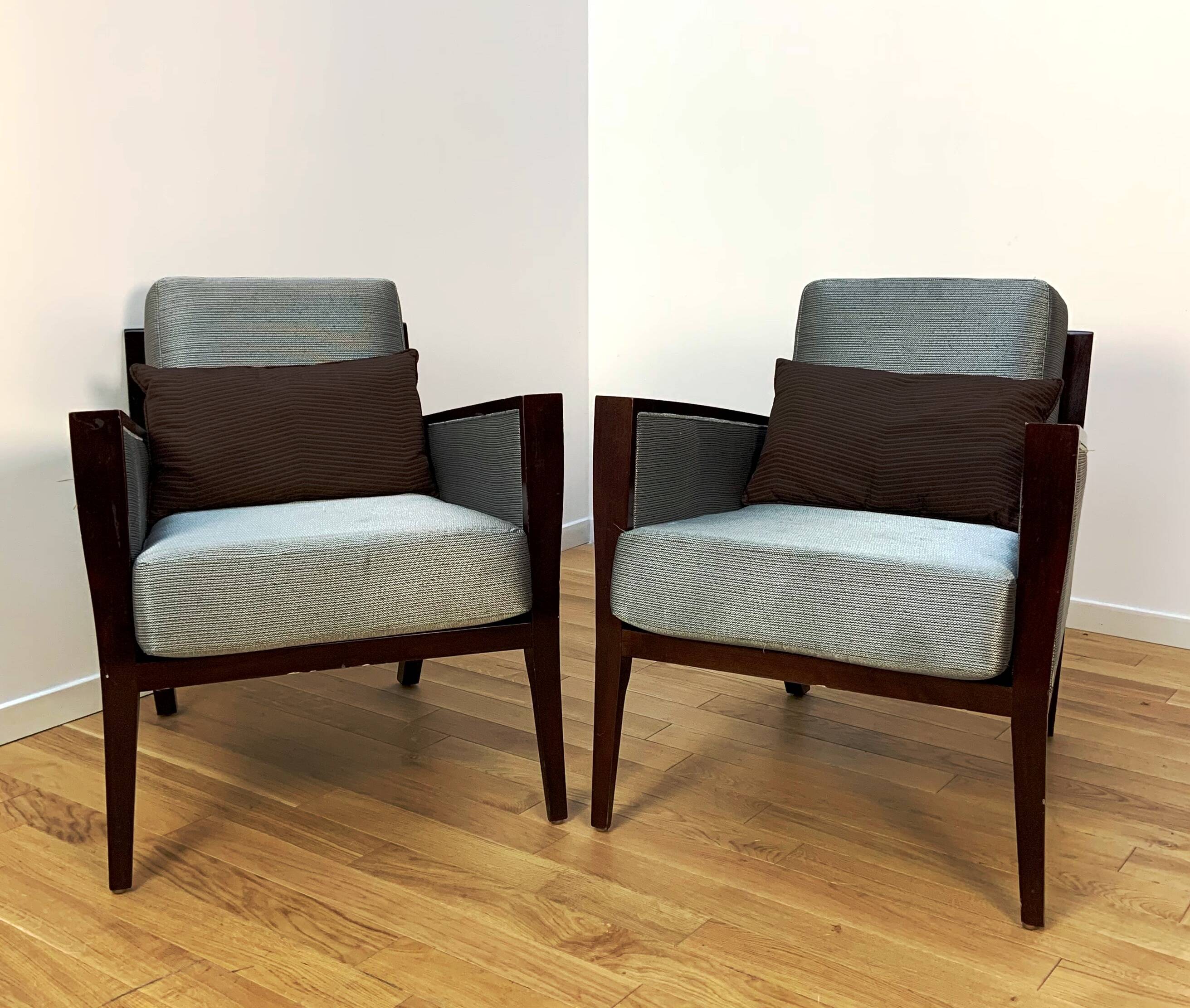 Pair of designer armchairs