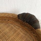 Bird woven bamboo tray