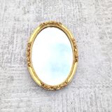 Petit miroir doré ovale vintage 25x32cm
