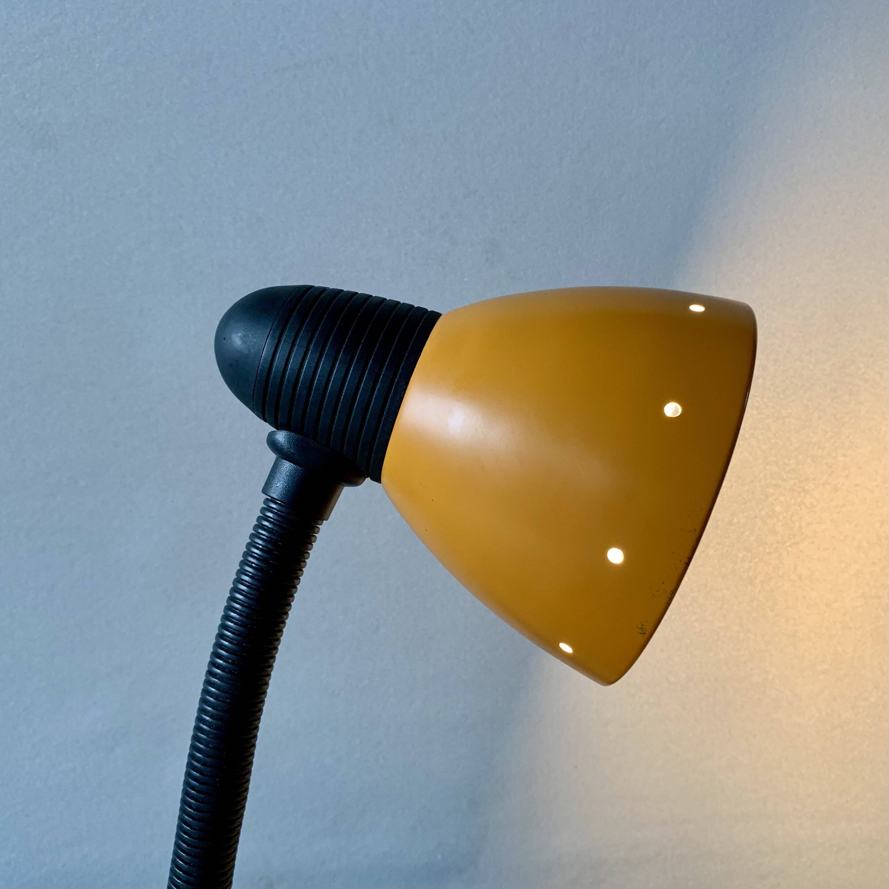 Vintage orange painted metal desk lamp