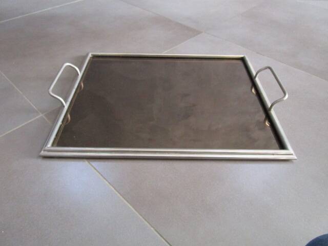 Large antique art deco mirror tray