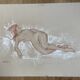 Signed sanguine drawing of a female portrait "The Nap"